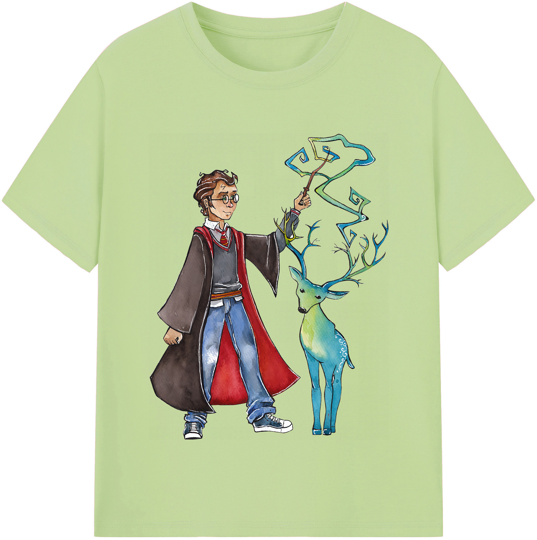 （画像用） Harry Potter ハリー・ポッターシリーズ 綿100％半袖Tシャツ（フロントプリント）